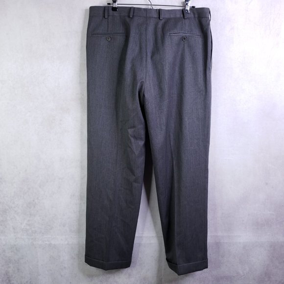Brooks Brothers 346 Men's 38x30 (Really 36x30) Charcoal Gray Wool Dress Pants - Picture 2 of 6